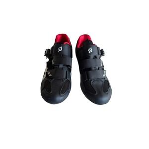 Peloton Cycling Shoes Black Red EU 43 Indoor Spin Bike Cleats Ratchet Straps